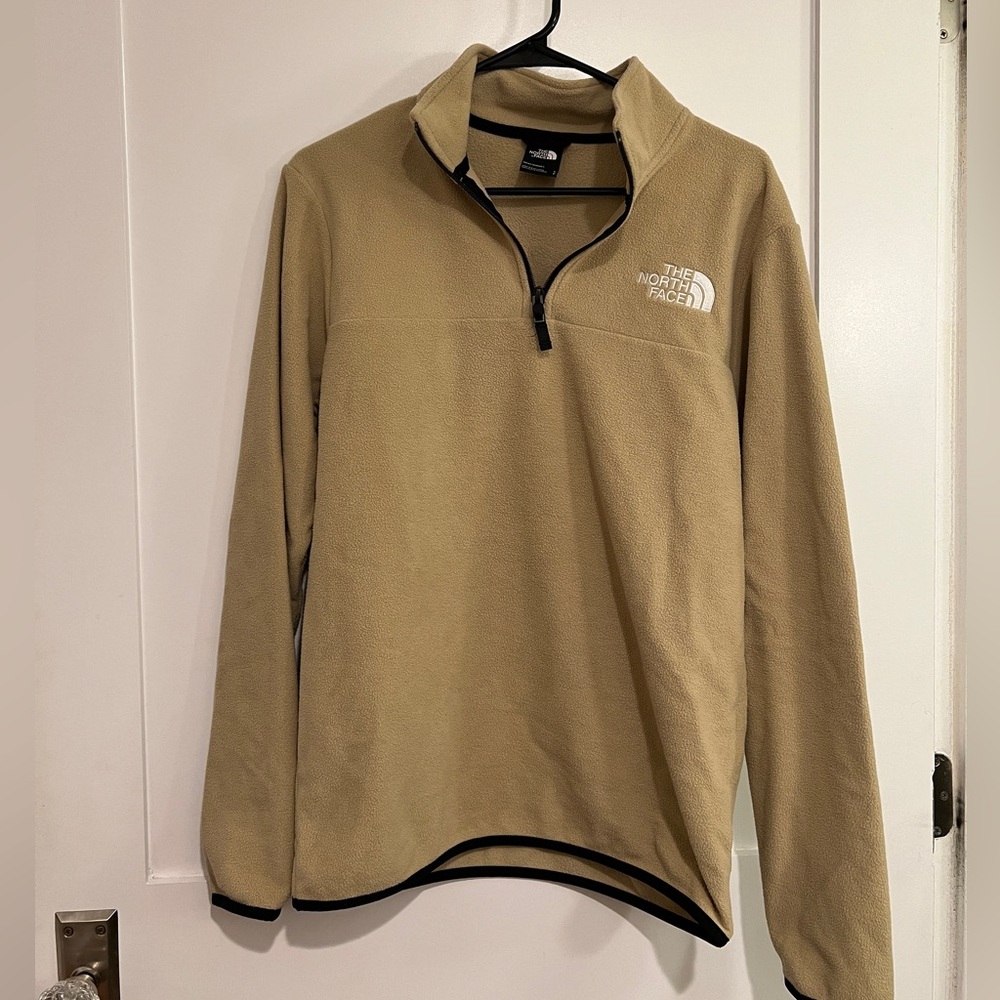 North Face tan quarter zip fleece